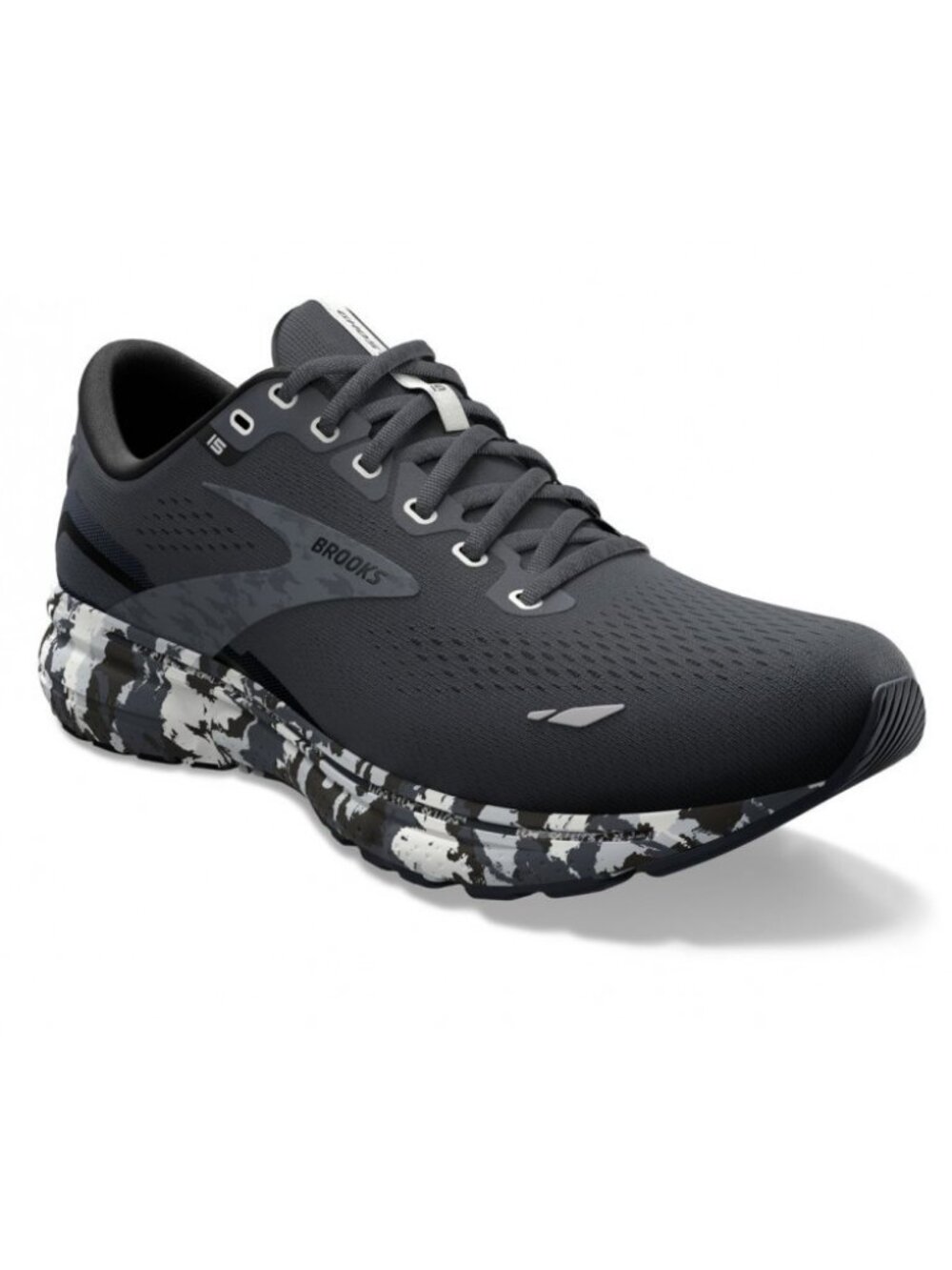 WOMEN'S GHOST 15 CUSHION NEUTRAL EBONY BLACK OYSTER W BOX SIZE 7 RUNNING SHOE